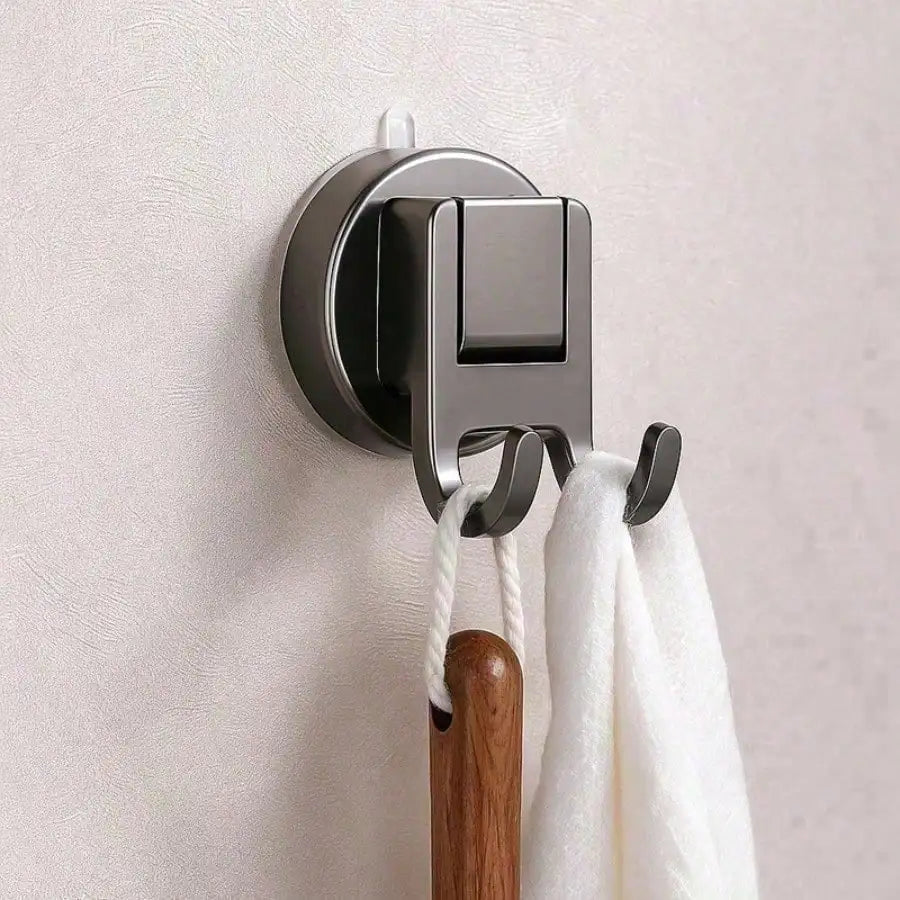 Suction Cup Double Hook, No Drill Wall Mounted Hook For Bathroom Shower Room Corner Washbasin Hanging,Bathroom Hook, Suction Cup Hook, Double Hook, Wall Mounted Hook, No Drill Hook, Shower Hook