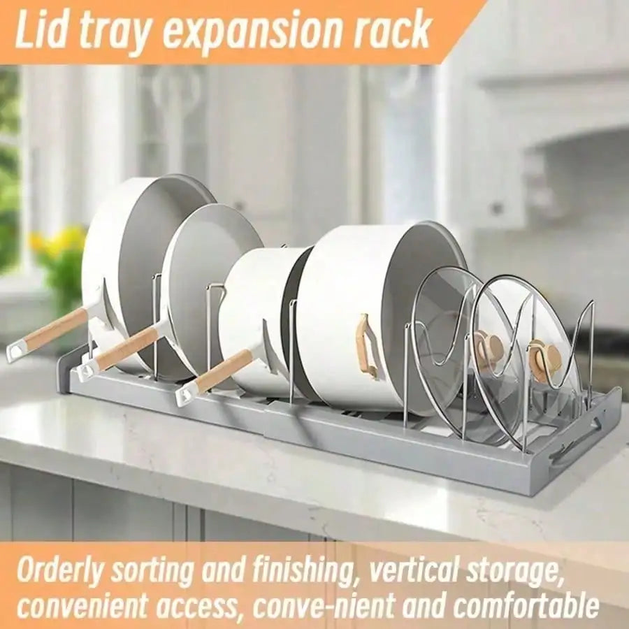 Heavy Duty Stainless Steel Pull Out Pot Lid Organizer Rack