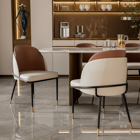 Modern Faux Leather Upholstered Kitchen Dining Chairs Set Of Two
