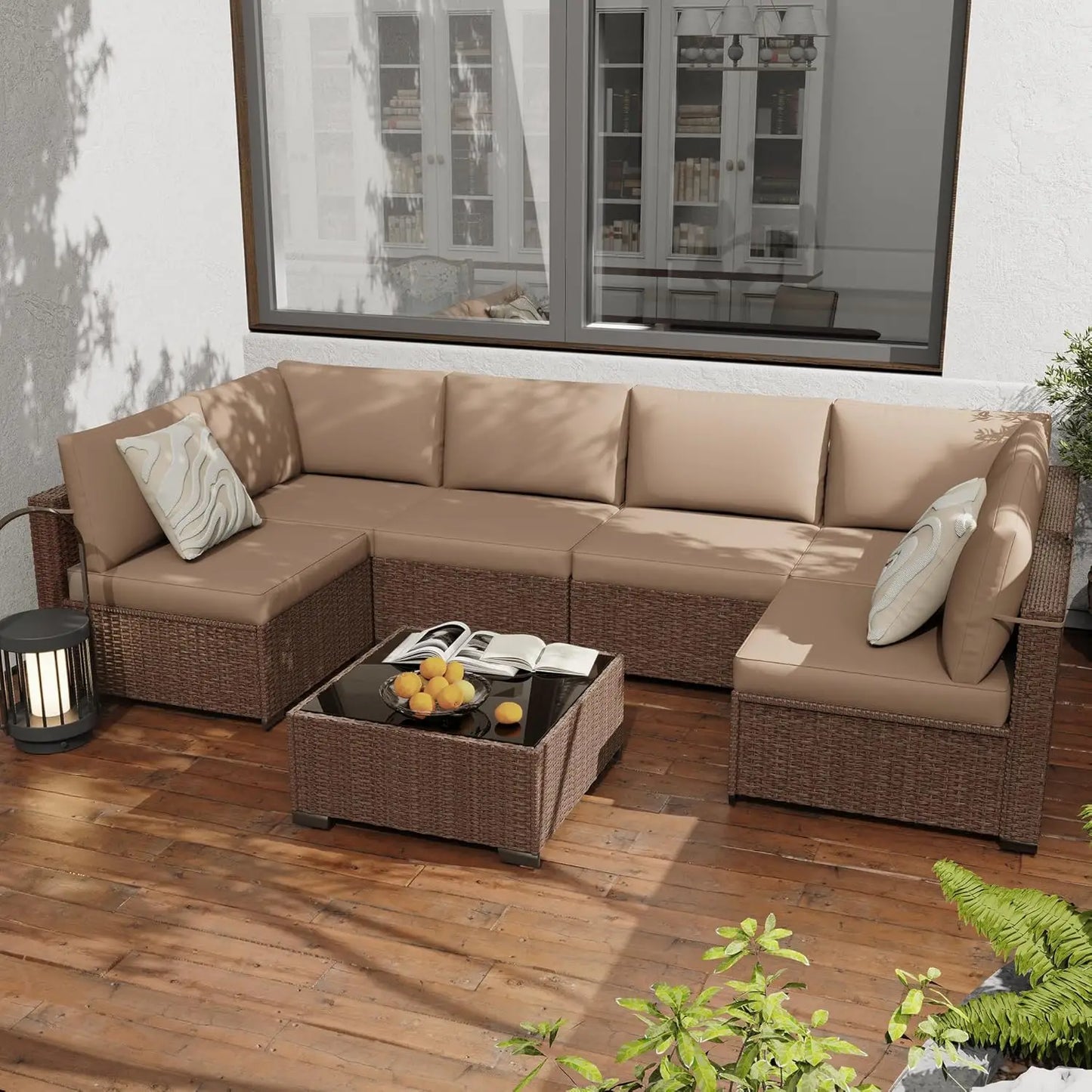 All Weather PE Rattan Outdoor Modular Sectional Conversation Patio Set