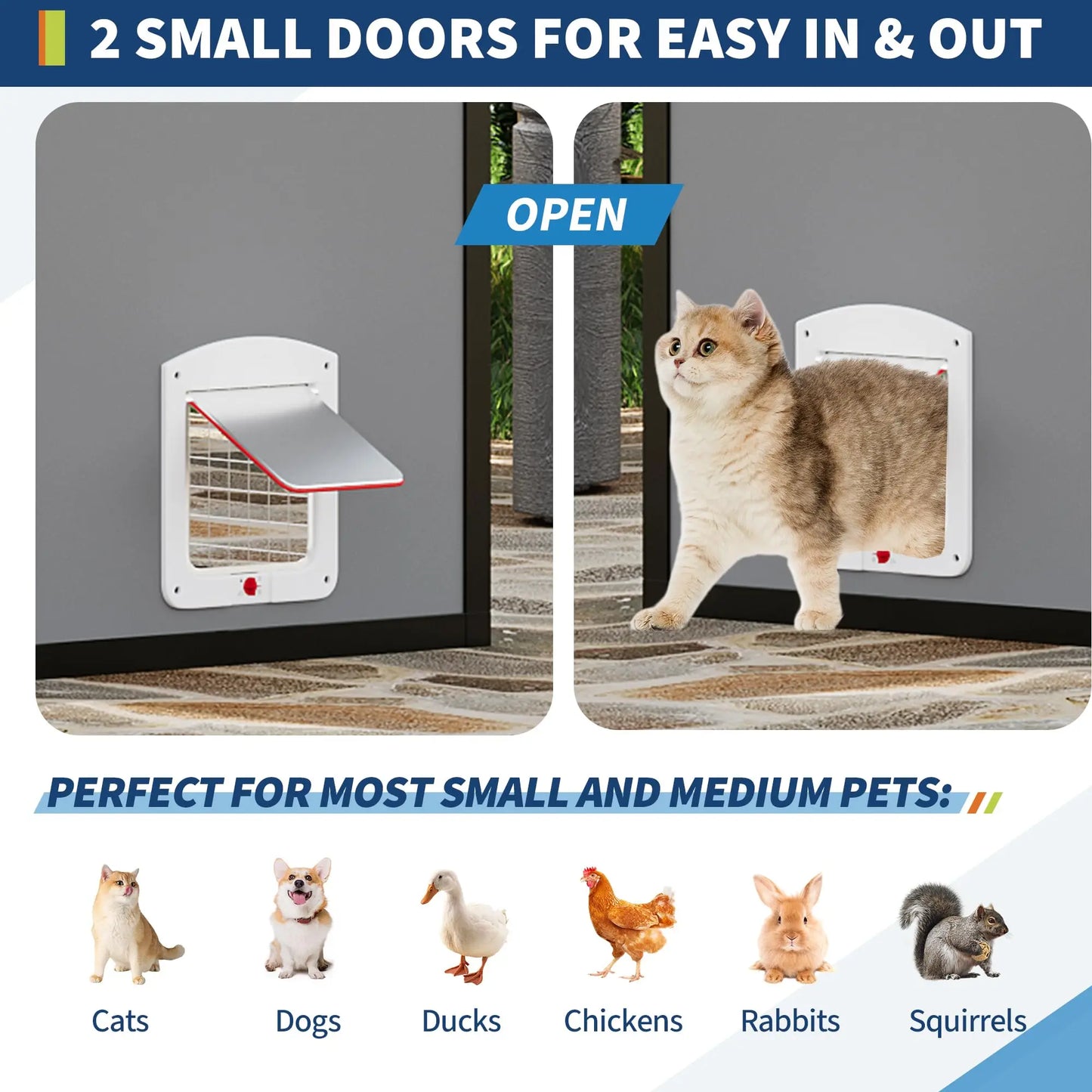 Extra Large Aluminum Outdoor Catio Enclosure For Multiple Cats Walk-in Cat Run With UV-Proof Cover Platforms & Adjustable Doors