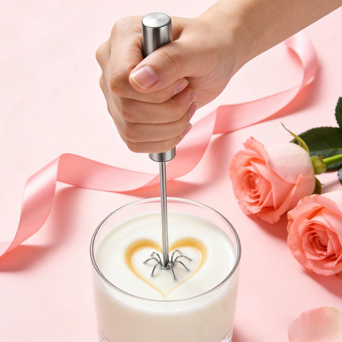 Handheld Automatic Electric Whisk One Touch Multi Function Hand Mixer for Egg Cream Powder Drink Blending Practical Kitchen Gadget Valentine Gift