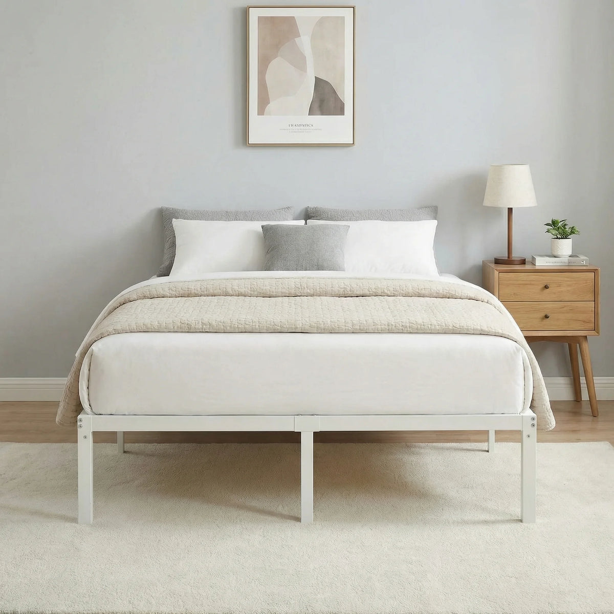 HOOMIC Sturdy Metal Bed Frame Under Bed Storage Easy Assembly