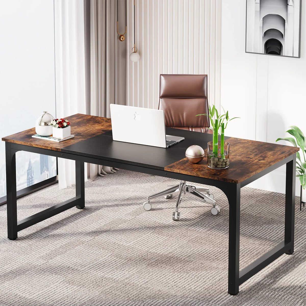 Tribesigns Modern Wooden Computer Desk for Home Office Workstation
