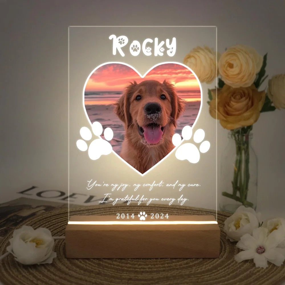 Custom Name Photo Remembrance Gift Personalized Pet Plaque Pet Memorial Frame Cat Dog Loss Gift Sympathy for Pet Lover